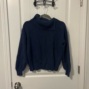 Blue Talbots Split-neck sweater